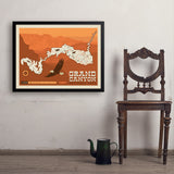 Map of Grand Canyon National Park - Art Print, 24x32 / Simple / Black