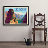Zion National Park: Ascent To Angels Landing (Horizontal) - Art Print, 24x32 / Simple / Black