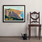 Big Sur, California: Bixby Bridge - Art Print, 24x32 / Simple / Black