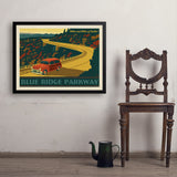 Blue Ridge Parkway - Art Print, 24x32 / Simple / Black