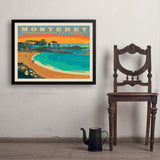 Monterey, California: Lovers Point Park - Art Print, 24x32 / Simple / Black