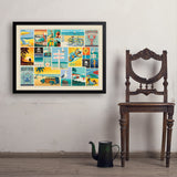 Coastal Collection Collage (Horizontal) - Art Print, 24x32 / Simple / Black