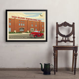 Old Glory: Distillery Building - Art Print, 24x32 / Simple / Black