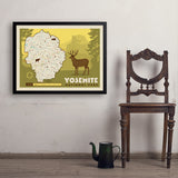 Map of Yosemite National Park - Art Print, 24x32 / Simple / Black