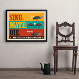 Cicada Invasion: Sing. Mate. Die. (Horizontal) - Art Print, 24x32 / Simple / Black