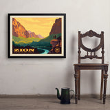 Zion National Park: 100th Anniversary (Horizontal) - Art Print, 24x32 / Simple / Black