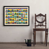 50-State Multi-Image Design - Art Print, 24x32 / Simple / Black