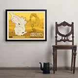 Map of Arches National Park - Art Print, 24x32 / Simple / Black