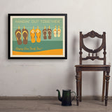 Flip Flops Hangin’ Out Together - Art Print, 24x32 / Simple / Black