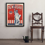 250th Anniversary USA: Lady Liberty - Art Print, 24x32 / Simple / Black
