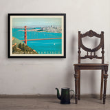 San Francisco: Golden Gate Bridge-Horizontal - Art Print, 24x32 / Simple / Black