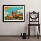 France: Paris, Notre Dame, Horizontal - Art Print, 24x32 / Simple / Black