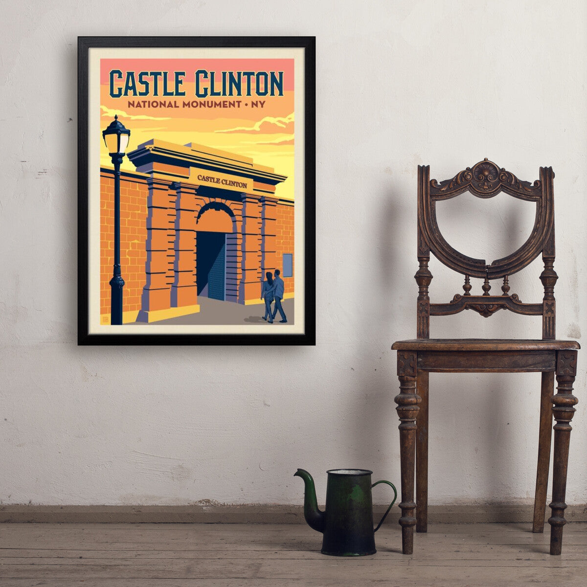 castle-clinton-national-monument-ny - 24x32 / Simple / Black / Env