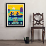 Minnesota State Pride (Old Flag) - Art Print, 24x32 / Simple / Black