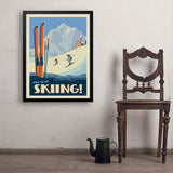 Classic Ski Design: Spend The Day Skiing!  - Art Print, 24x32 / Simple / Black