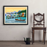 Flathead Lake, Montana (Horizontal) - Art Print, 24x32 / Simple / Black