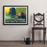 Great Smoky Mountain Railroad: Diesel Train - Art Print, 24x32 / Simple / Black