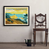 Coastal California: Horizontal Print - Art Print, 24x32 / Simple / Black