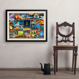 Space Travel Collage (Horizontal) - Art Print, 24x32 / Simple / Black