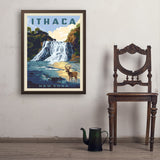Ithaca, New York - Art Print, 24x32 / Simple / Brown