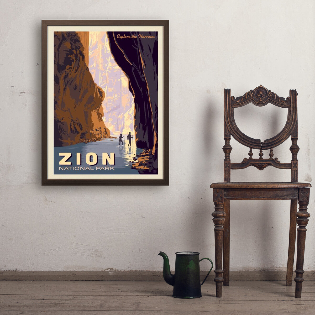 zion-national-park-explore-the-narrows - 24x32 / Simple / Brown / Env