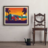 West Coast Surf Van - Art Print, 24x32 / Simple / Brown