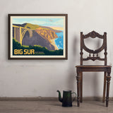 Big Sur, California: Bixby Bridge - Art Print, 24x32 / Simple / Brown