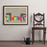 Mod Rainbow Dogs - Art Print, 24x32 / Simple / Brown