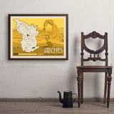 Map of Arches National Park - Art Print, 24x32 / Simple / Brown