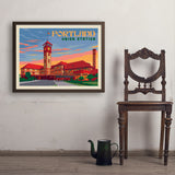 Portland, Oregon: Union Station - Art Print, 24x32 / Simple / Brown