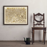 Illustrated Map of Nashville - Art Print, 24x32 / Simple / Brown