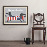 Wag More. Bark Less. - Art Print, 24x32 / Simple / Brown