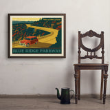 Blue Ridge Parkway - Art Print, 24x32 / Simple / Brown