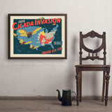 2024 Cicada Invasion Map - Art Print, 24x32 / Simple / Brown