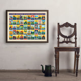 50-State Multi-Image Design - Art Print, 24x32 / Simple / Brown