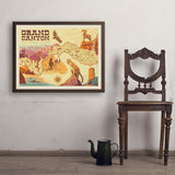Grand Canyon National Park: Illustrated Map - Art Print, 24x32 / Simple / Brown