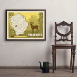 Map of Yosemite National Park - Art Print, 24x32 / Simple / Brown