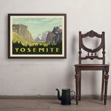 Yosemite National Park: Yosemite Valley (Horizontal) - Art Print, 24x32 / Simple / Brown