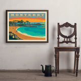 Monterey, California: Lovers Point Park - Art Print, 24x32 / Simple / Brown
