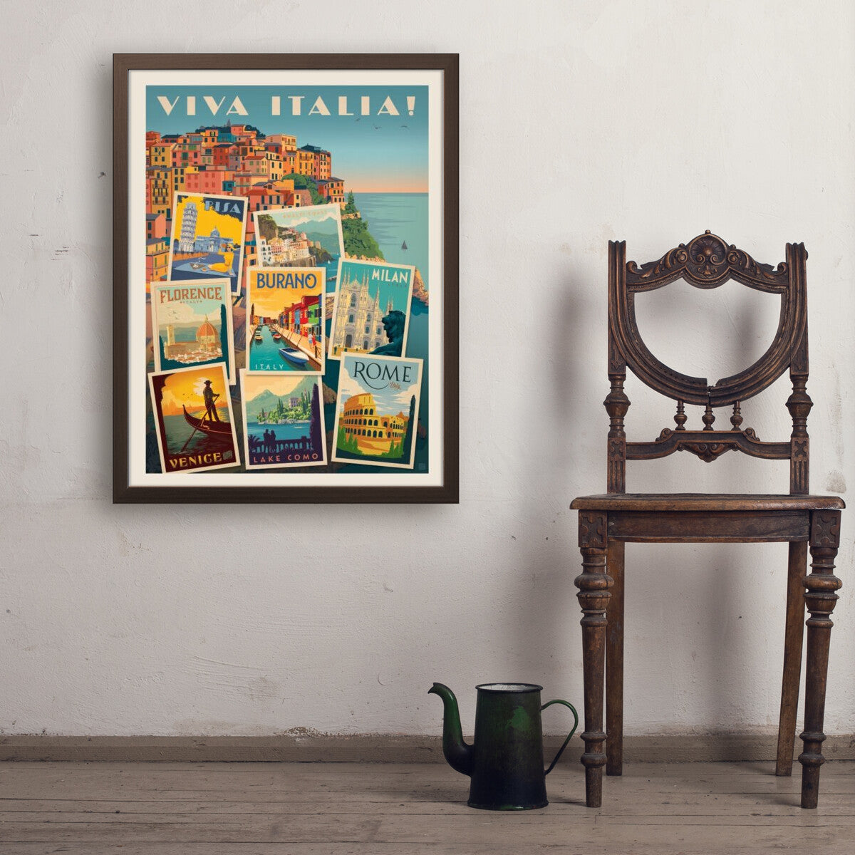 italy-viva-italia-collage - 24x32 / Simple / Brown / Env