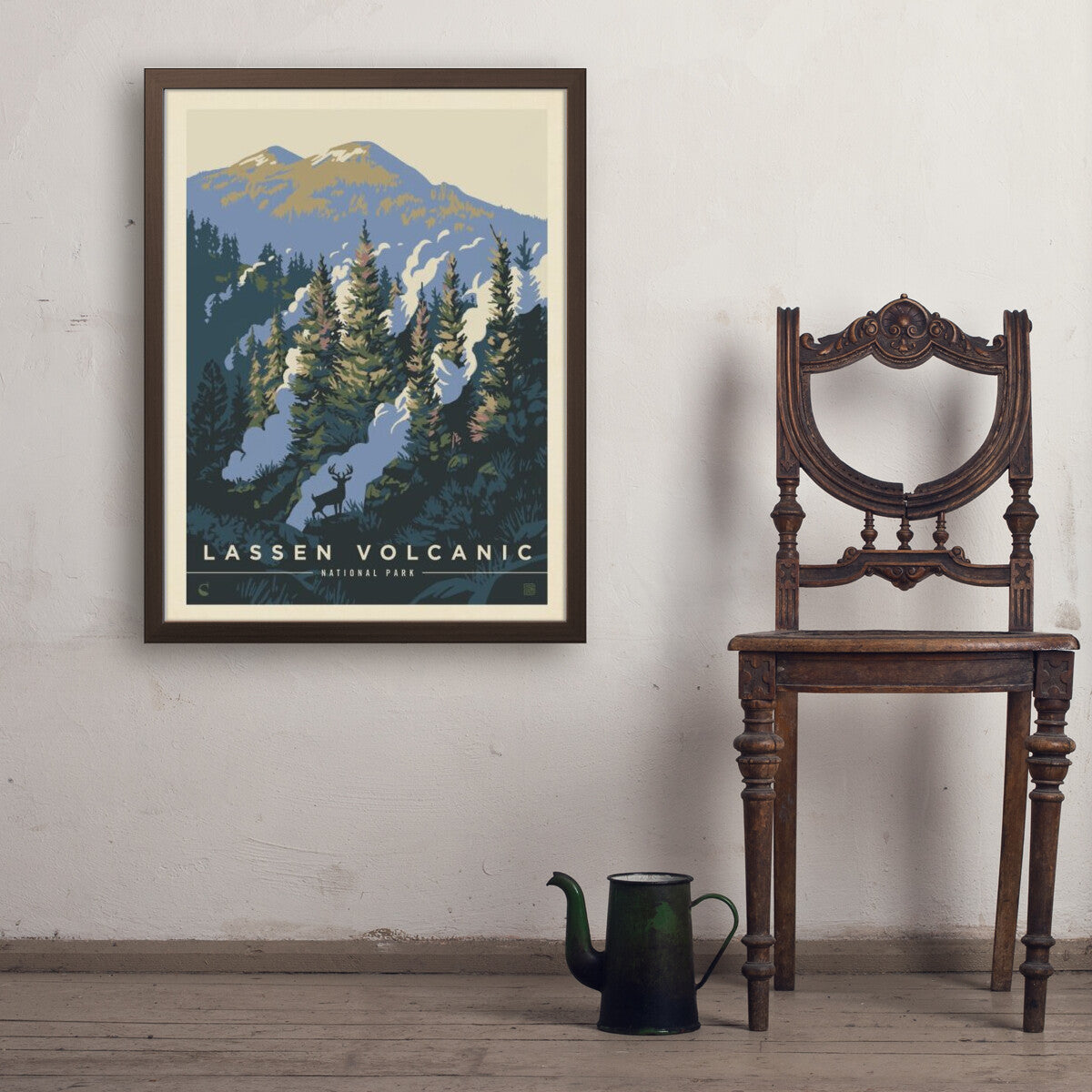 lassen-volcanic-national-park-into-the-mist - 24x32 / Simple / Brown / Env