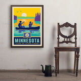 Minnesota State Pride (Old Flag) - Art Print, 24x32 / Simple / Brown
