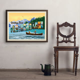 Flathead Lake, Montana (Horizontal) - Art Print, 24x32 / Simple / Brown