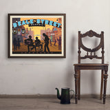 Memphis, TN: Beale Street Sunset - Art Print, 24x32 / Simple / Brown