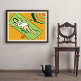Sun Bather - Art Print, 24x32 / Simple / Brown