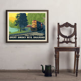 Great Smoky Mountain Railroad: Diesel Train - Art Print, 24x32 / Simple / Brown