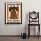 250th Anniversary USA: Liberty Bell - Art Print, 24x32 / Simple / Brown