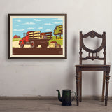 Vintage Apple Truck - Art Print, 24x32 / Simple / Brown