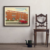 Old Glory: Distillery Building - Art Print, 24x32 / Simple / Brown