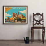 France: Paris, Notre Dame, Horizontal - Art Print, 24x32 / Simple / Brown
